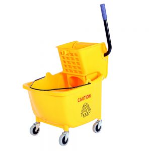 A product image of 35 Qt Sidepress Bucket and Wringer Yellow