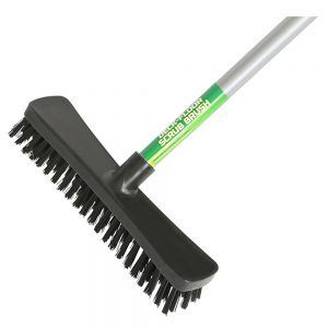 A product image of 10" Floor and Deck Scrub Brush-Assembled 48" Metal Handle