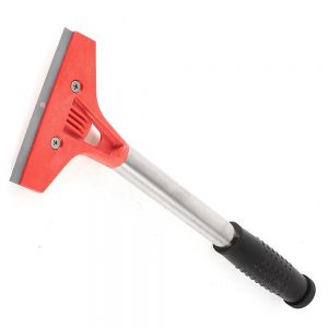 A product image of 4" Heavy-Duty Scraper with 12" Handle