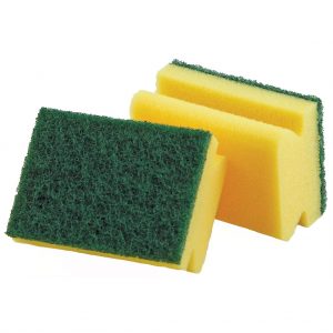 Contoured Foam Scour Sponge - 6" X 4" X 2" - 25/case Wipers
