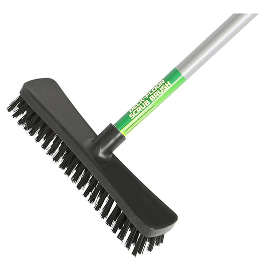 10" Floor and Deck Scrub Brush-Assembled 48" Metal Handle - Saltex