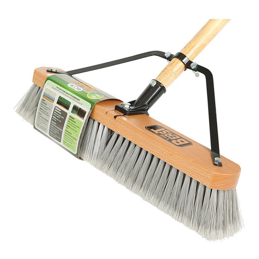 18" Assembled Wood Block Contractor push broom-Soft - Saltex