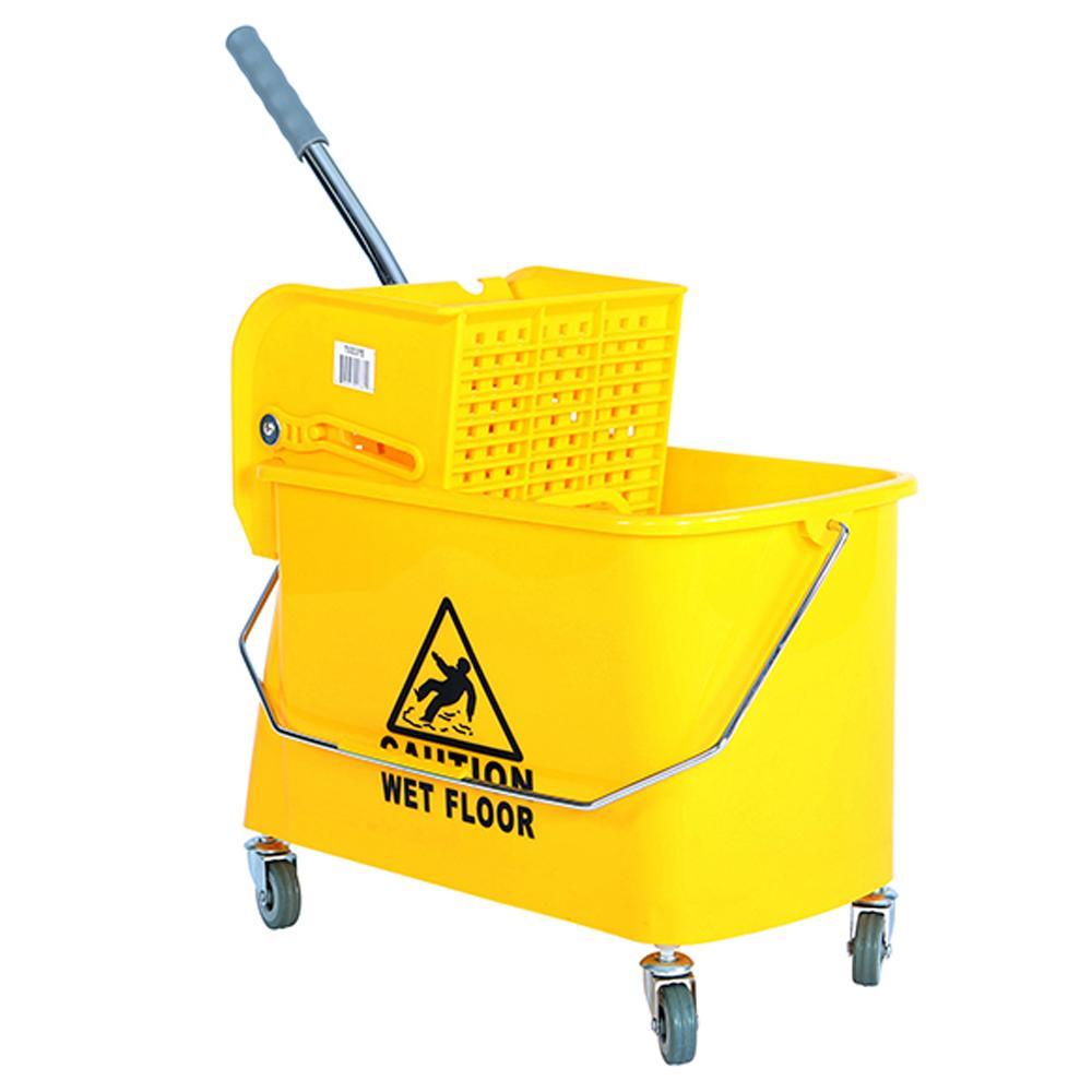 21 Qt Sidepress Bucket and Wringer Yellow - Saltex