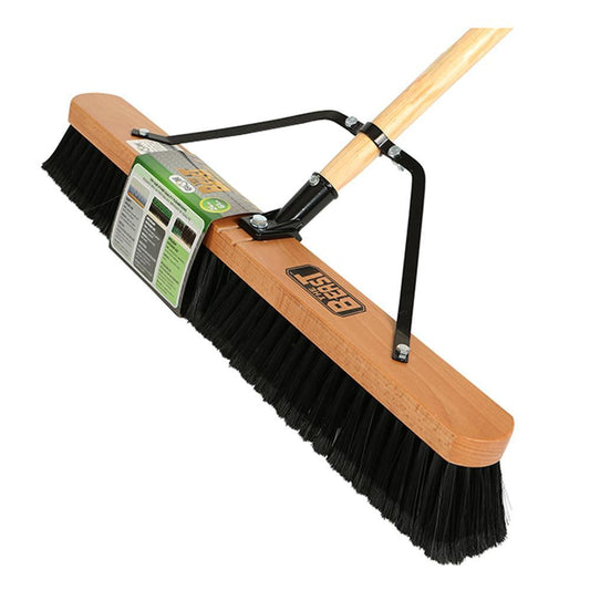 24" Assembled Wood Block Contractor push broom-Medium - Saltex