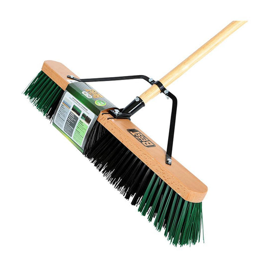 24" Assembled Wood Block Contractor push broom-Rough - High Fibers - Saltex