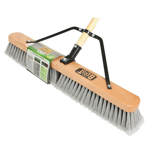 24" Assembled Wood Block Contractor push broom-Soft - Saltex