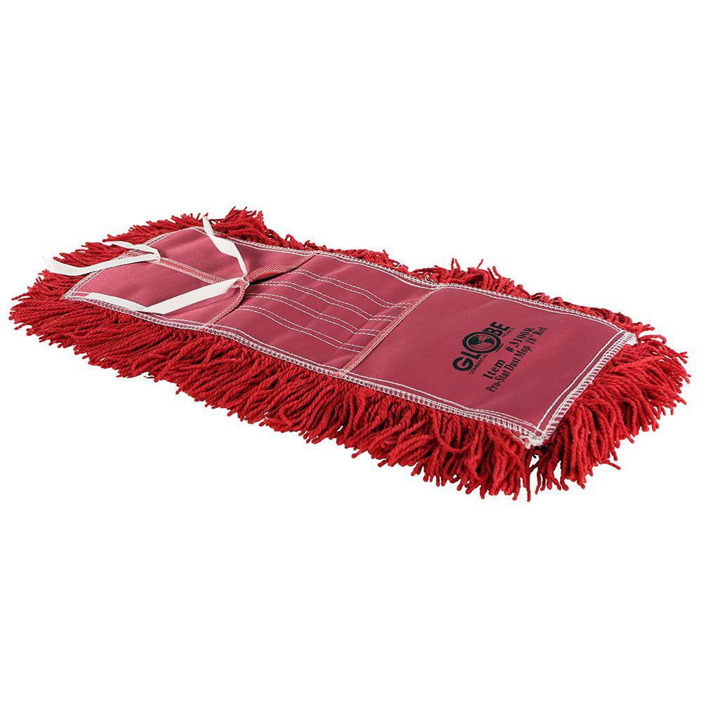 Pro-Stat Dust mop head 18" x 5" Red Tie-On - Saltex