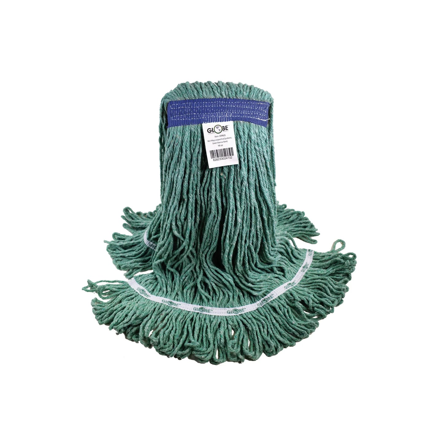 Synthetic Looped End Wet Mop Narrow Band Green 16oz - Saltex