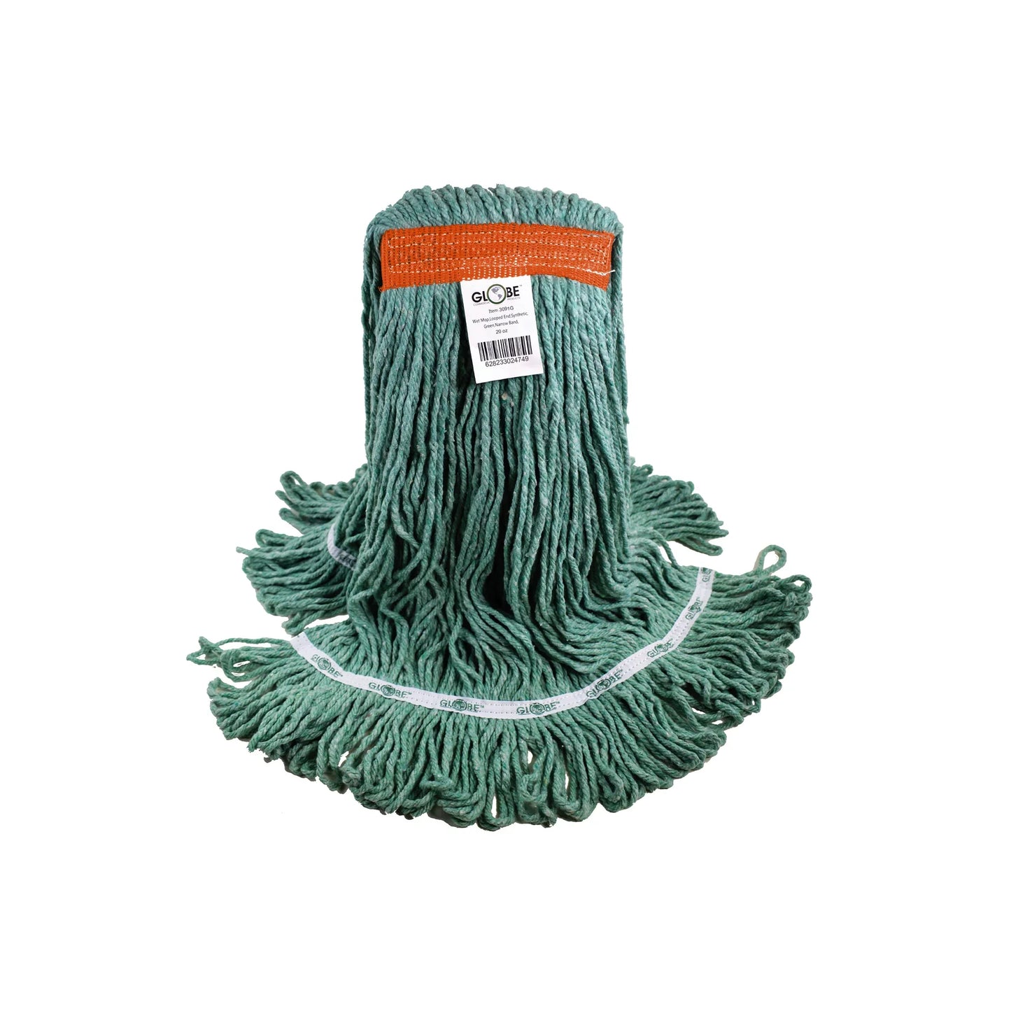 Synthetic Looped End Wet Mop Narrow Band Green 16oz - Saltex