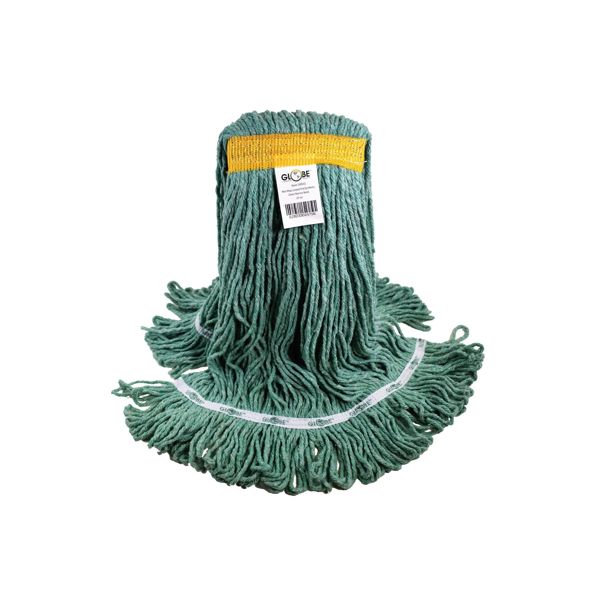 Synthetic Looped End Wet Mop Narrow Band Green 16oz - Saltex