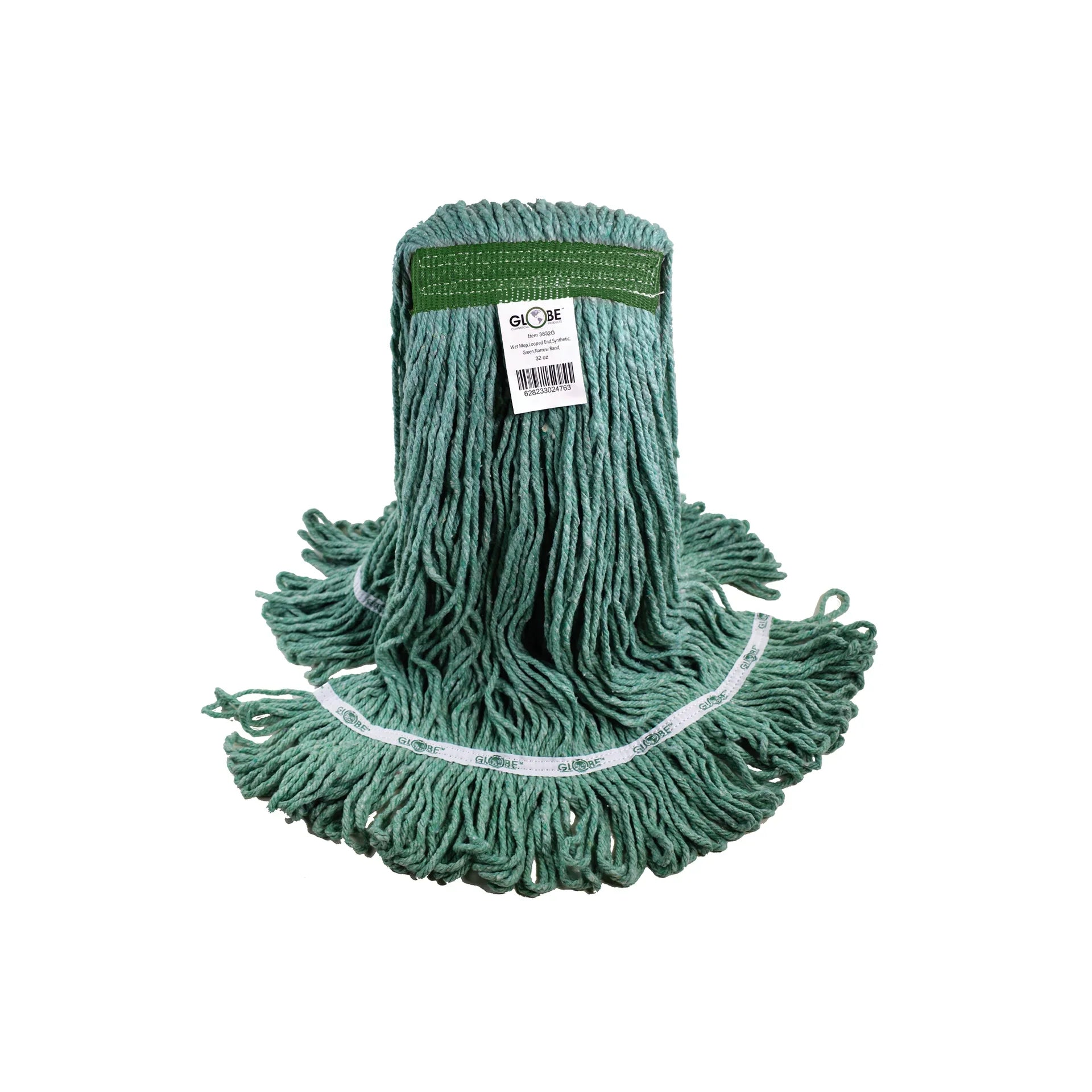 Synthetic Looped End Wet Mop Narrow Band Green 16oz - Saltex