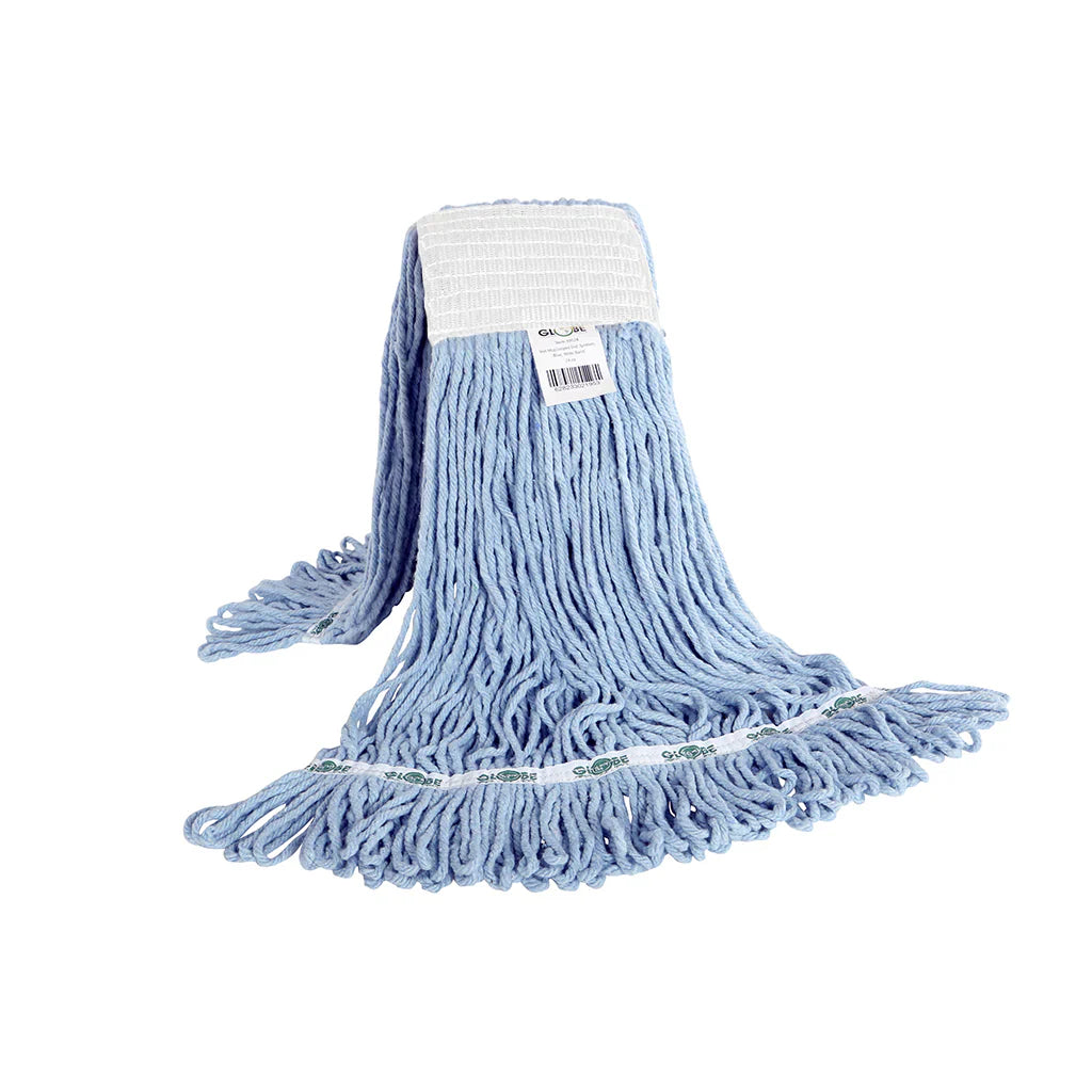 Synthetic Looped End Wet Mop Wide Band Blue 12 Oz - Saltex