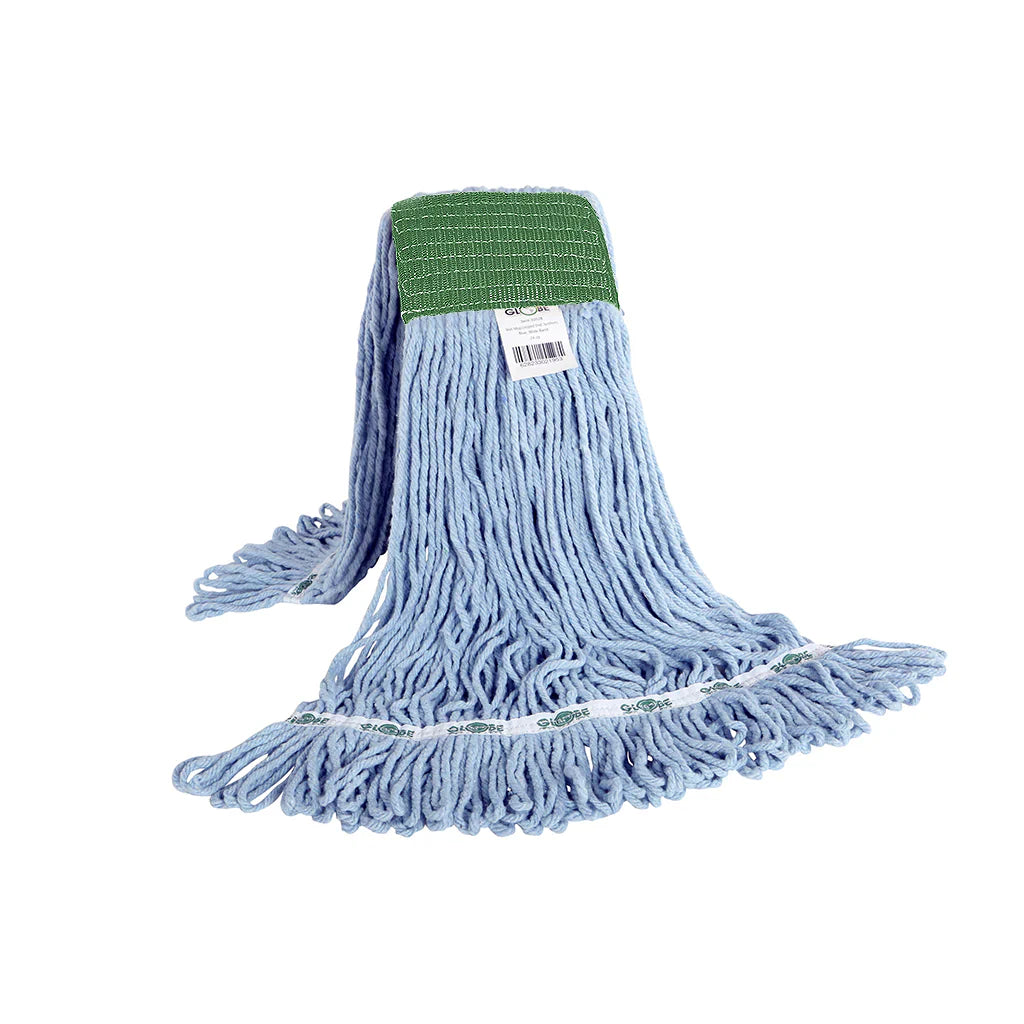 Synthetic Looped End Wet Mop Wide Band Blue 12 Oz - Saltex