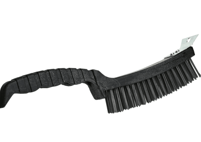 Wire Brush with Plastic Handle and Wire Scratch, 4 X 17 Rows X 12” - Saltex