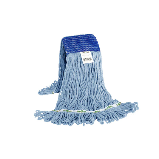 Synthetic Looped End Wet Mop Wide Band Blue 12 Oz - Saltex