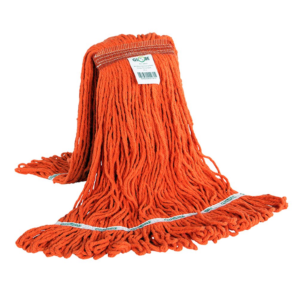 A product image of Synthetic Looped End Wet Mop Narrow Band Orange 16oz